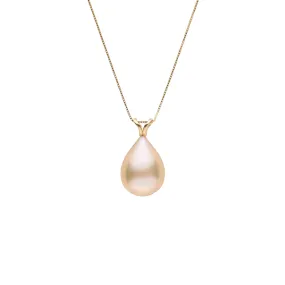 10.0-11.0 mm AAA Pink to Peach Freshwater Drop Pearl Unity Pendant