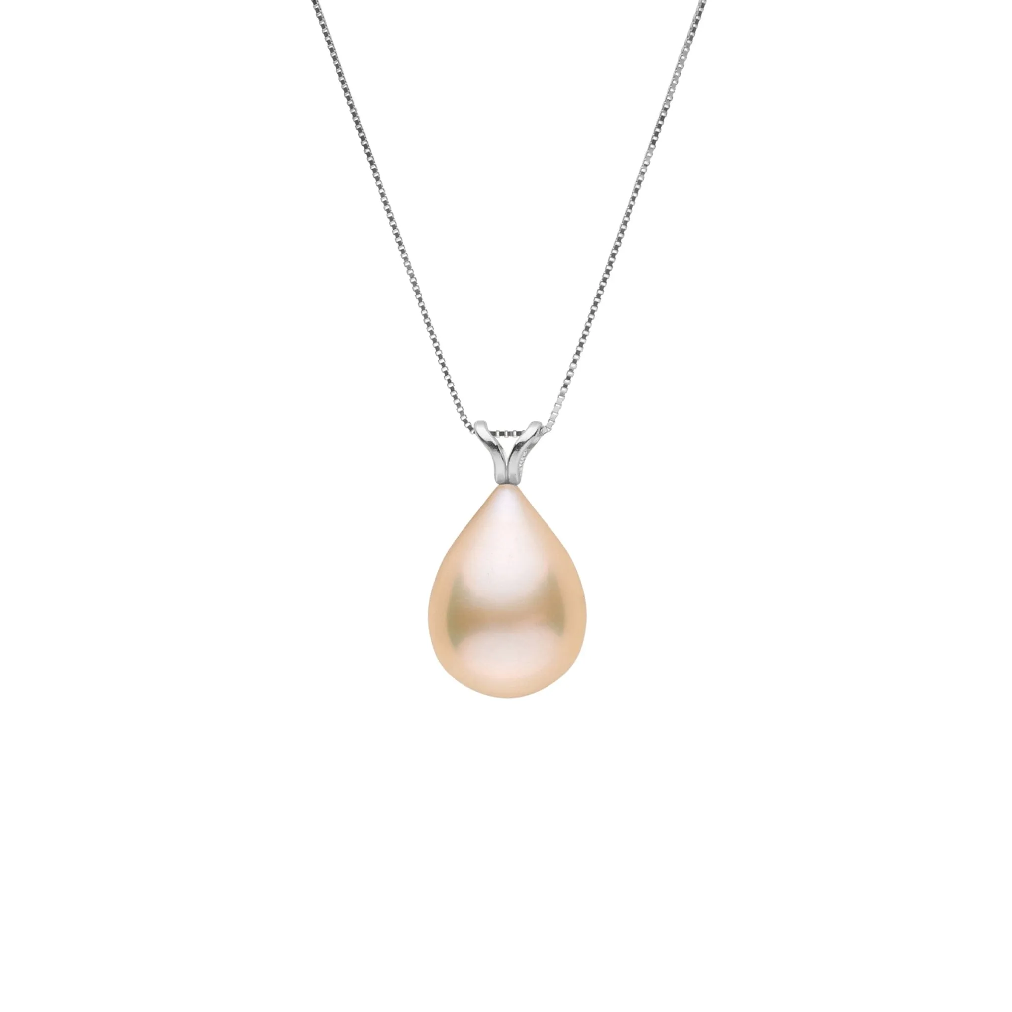 10.0-11.0 mm AAA Pink to Peach Freshwater Drop Pearl Unity Pendant