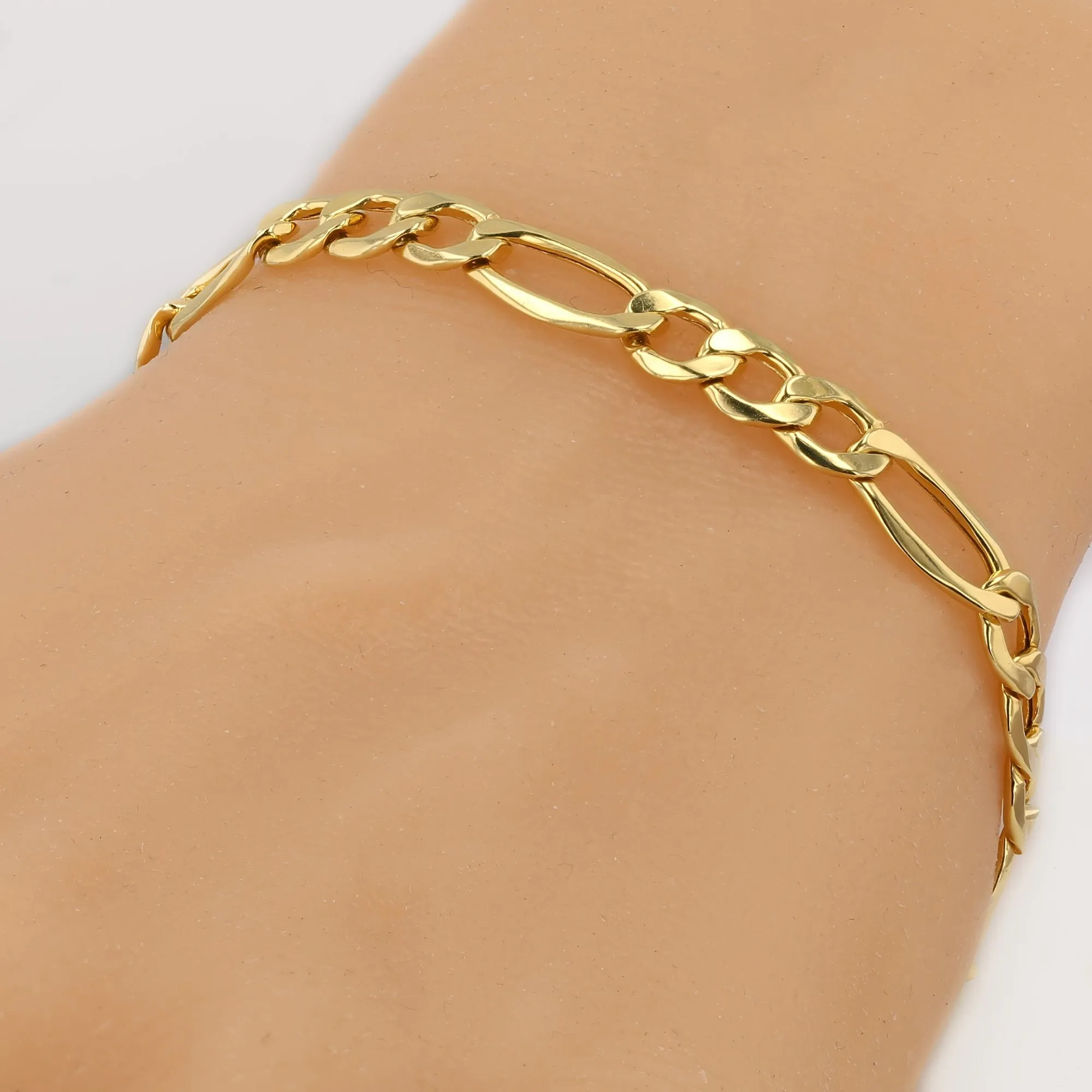 10K Yellow Gold 7mm Figaro Bracelet - 226532