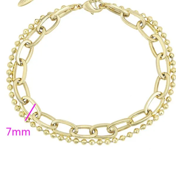 14k Gold Filled Two Layers Anklet