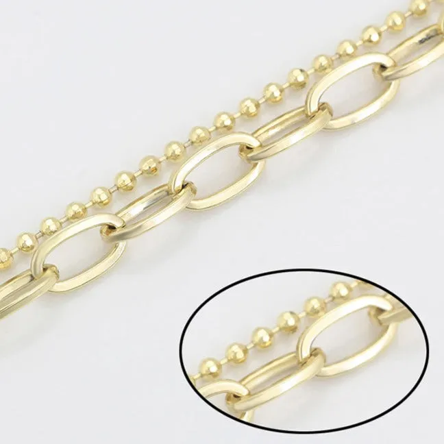 14k Gold Filled Two Layers Anklet