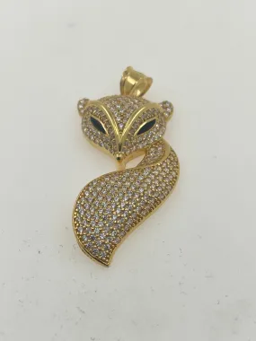 21k fox Pendant solid real authentic gold