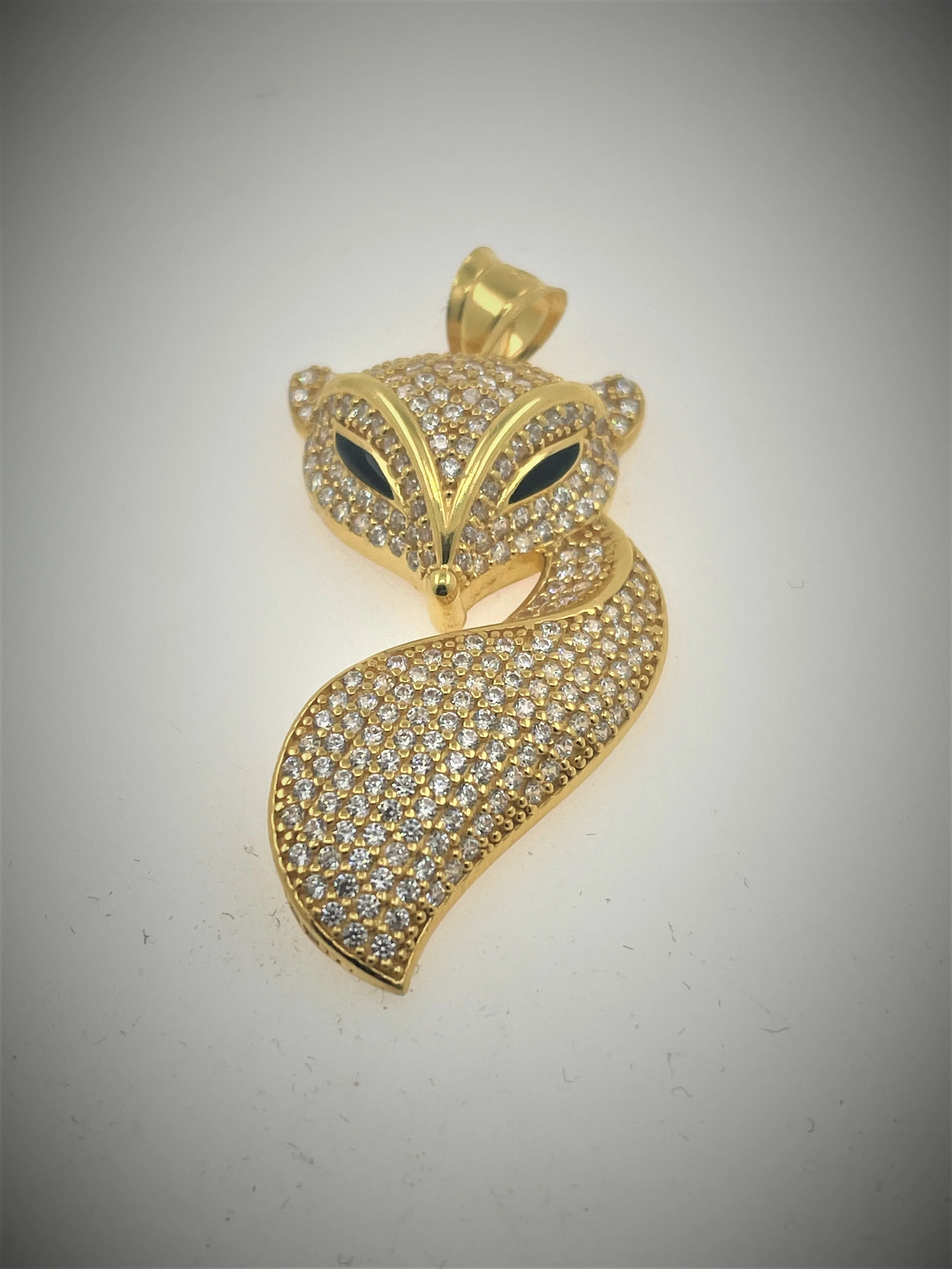 21k fox Pendant solid real authentic gold