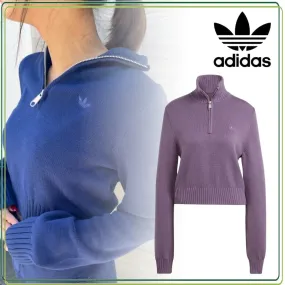 adidas  |Casual Style Unisex Street Style Long Sleeves Plain Cotton