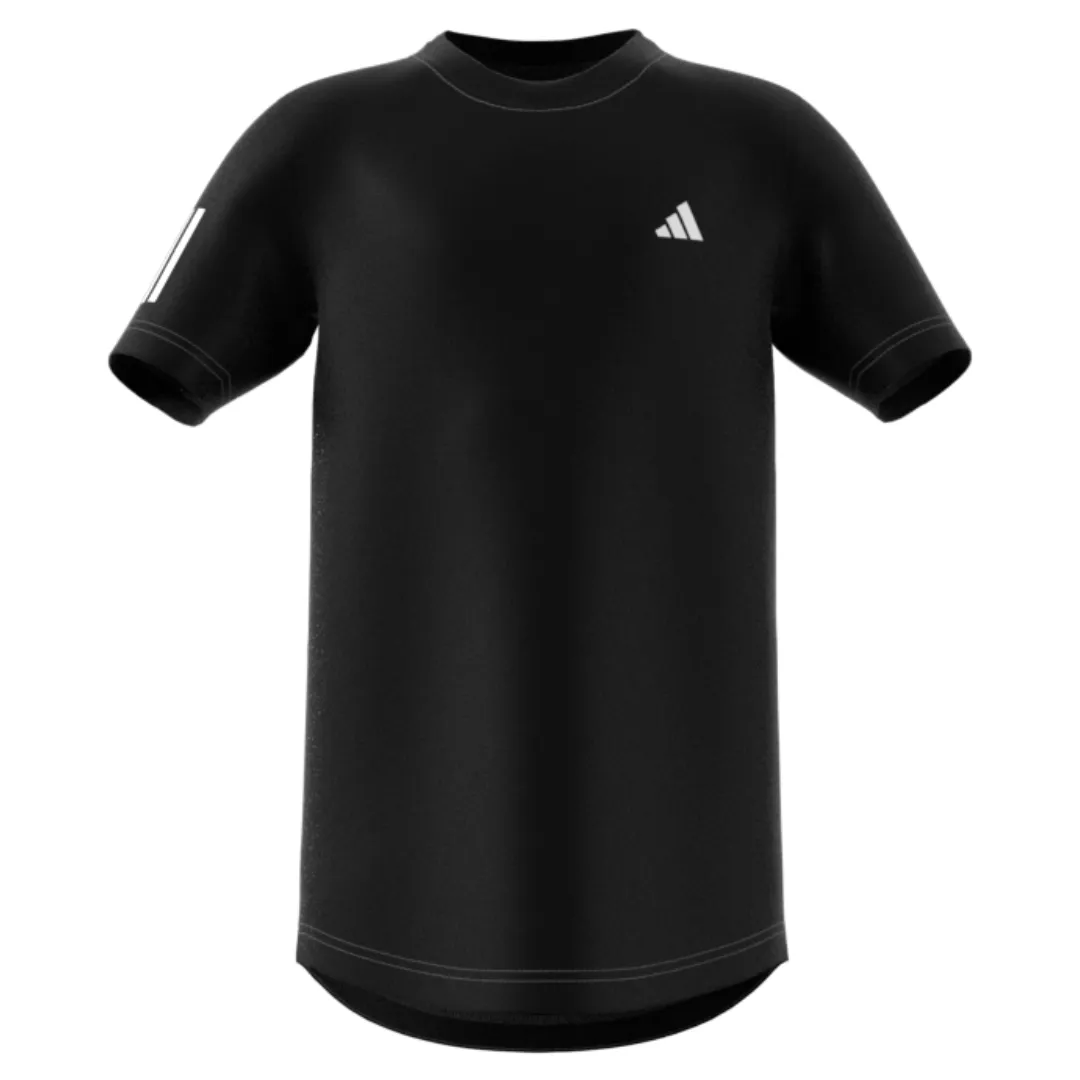 Adidas Club Tennis 3-Stripes Junior T-Shirt - Black