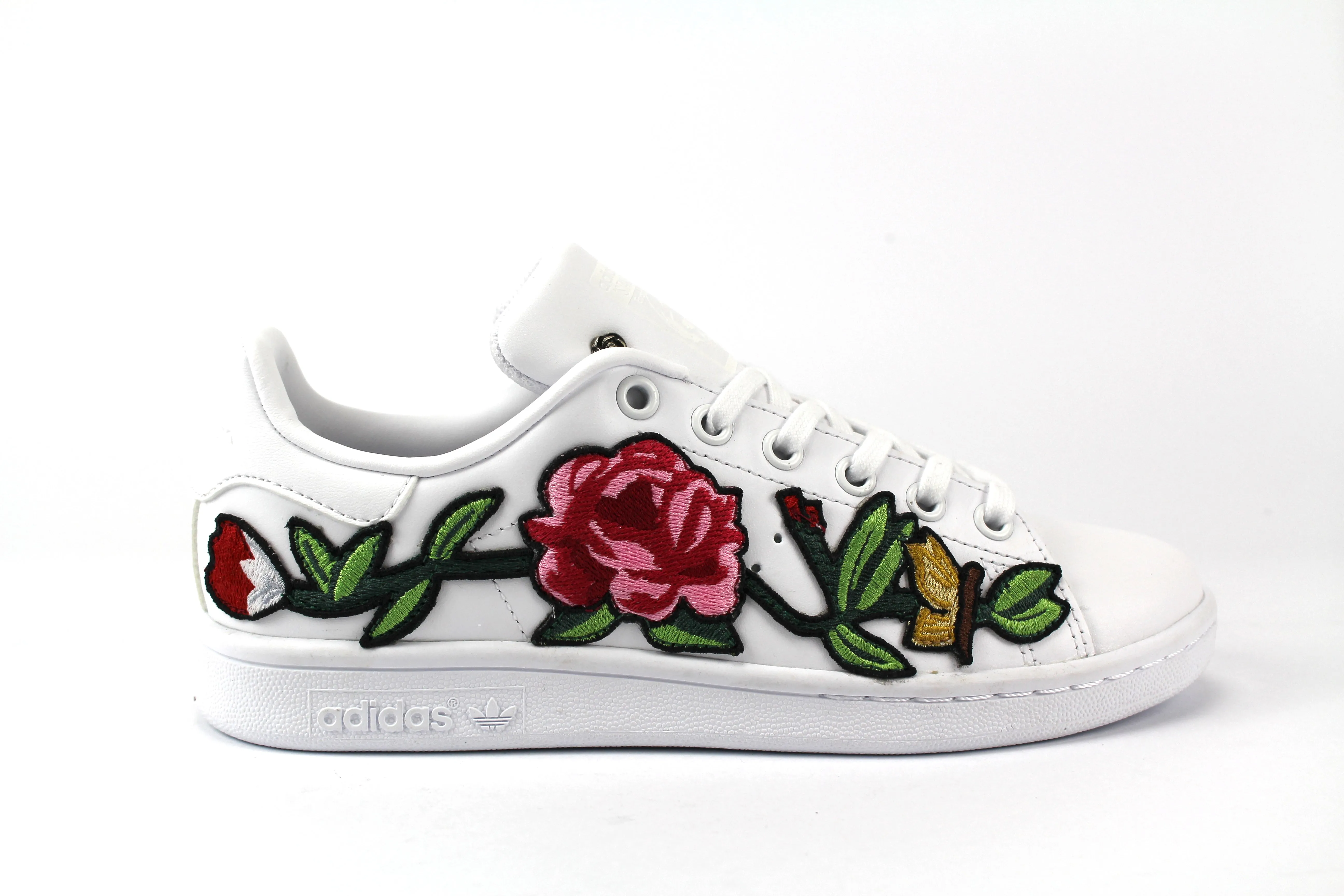 Adidas Stan Smith Total White & Ricamo Rosa