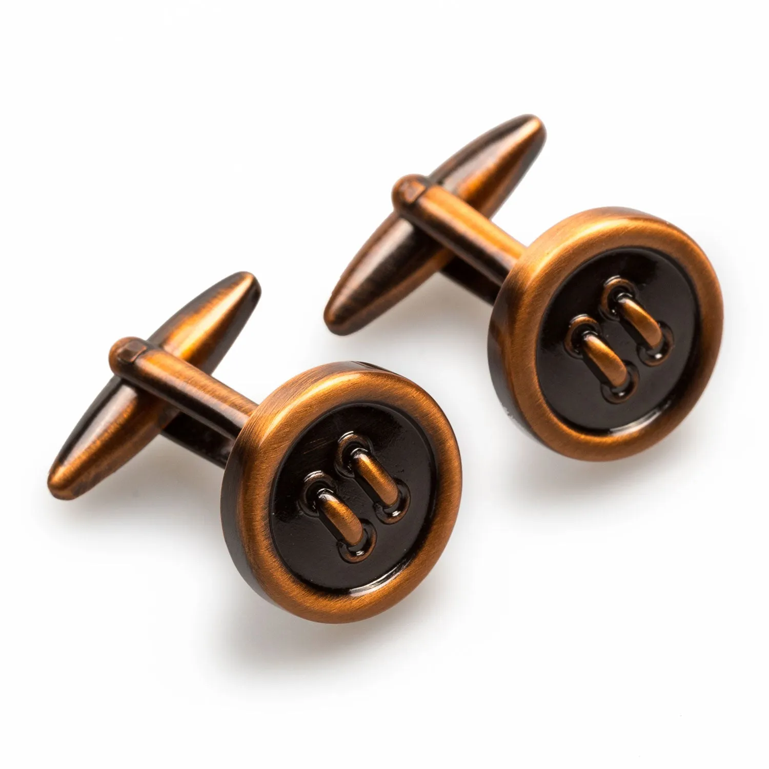 Antique Copper Button Cufflinks