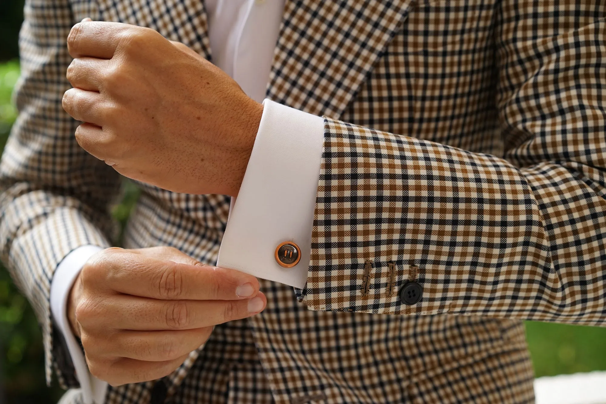 Antique Copper Button Cufflinks