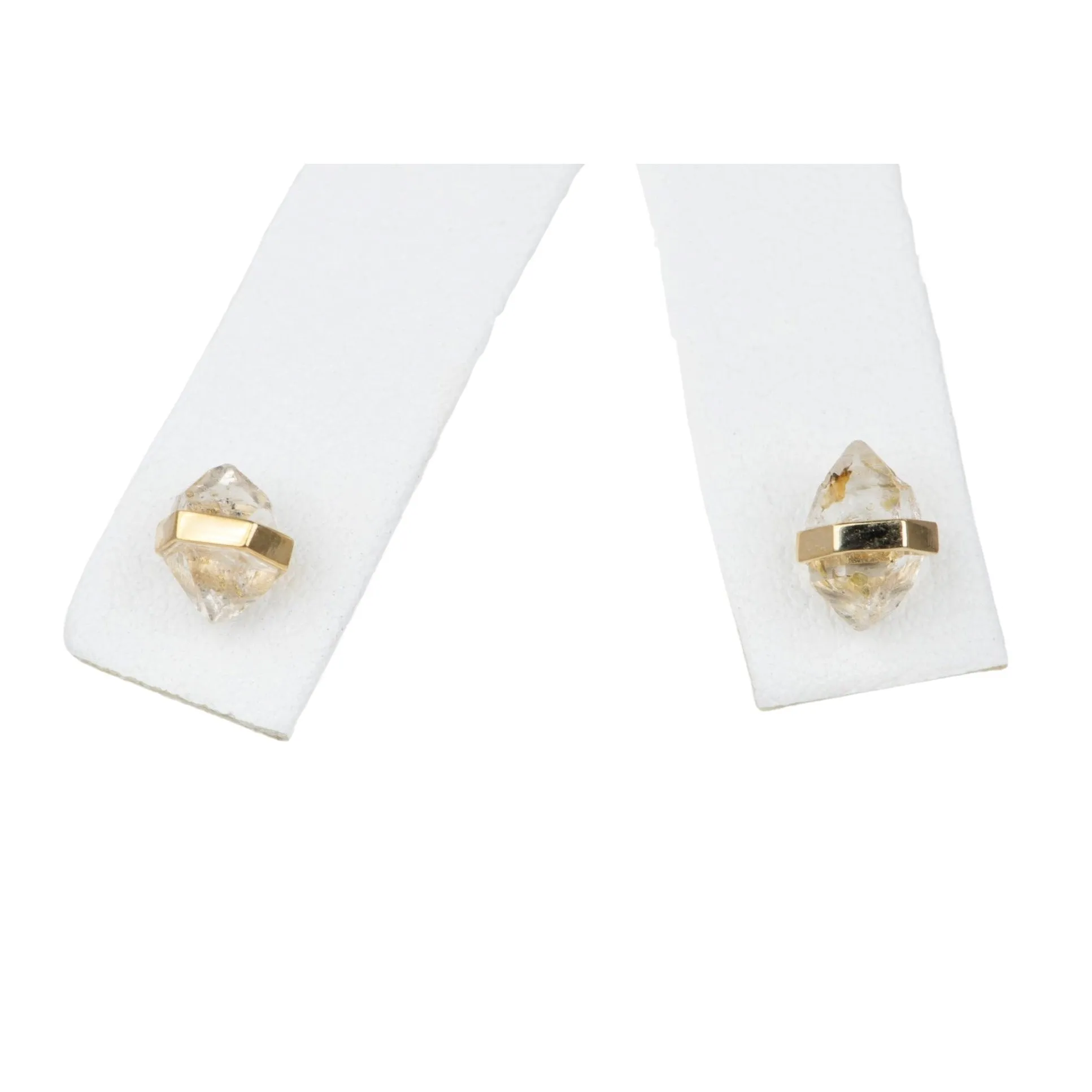 Bar Set Golden Petroleum Quartz Earrings 9K Gold R3121