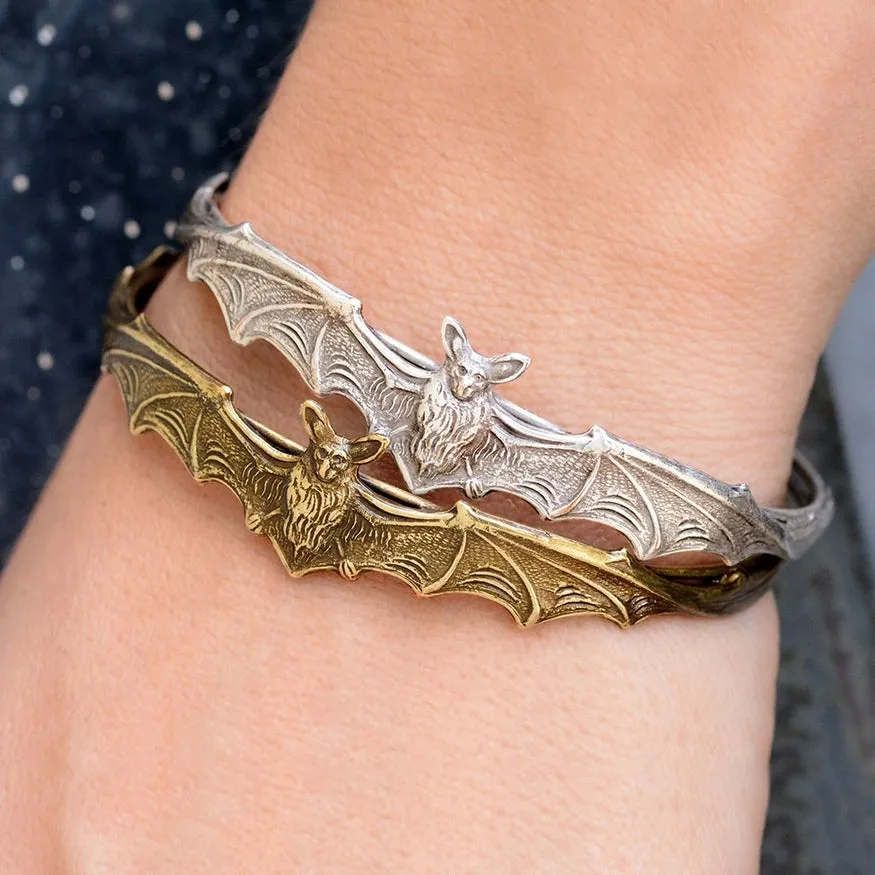 Bat Bangle Bracelet - Bronze