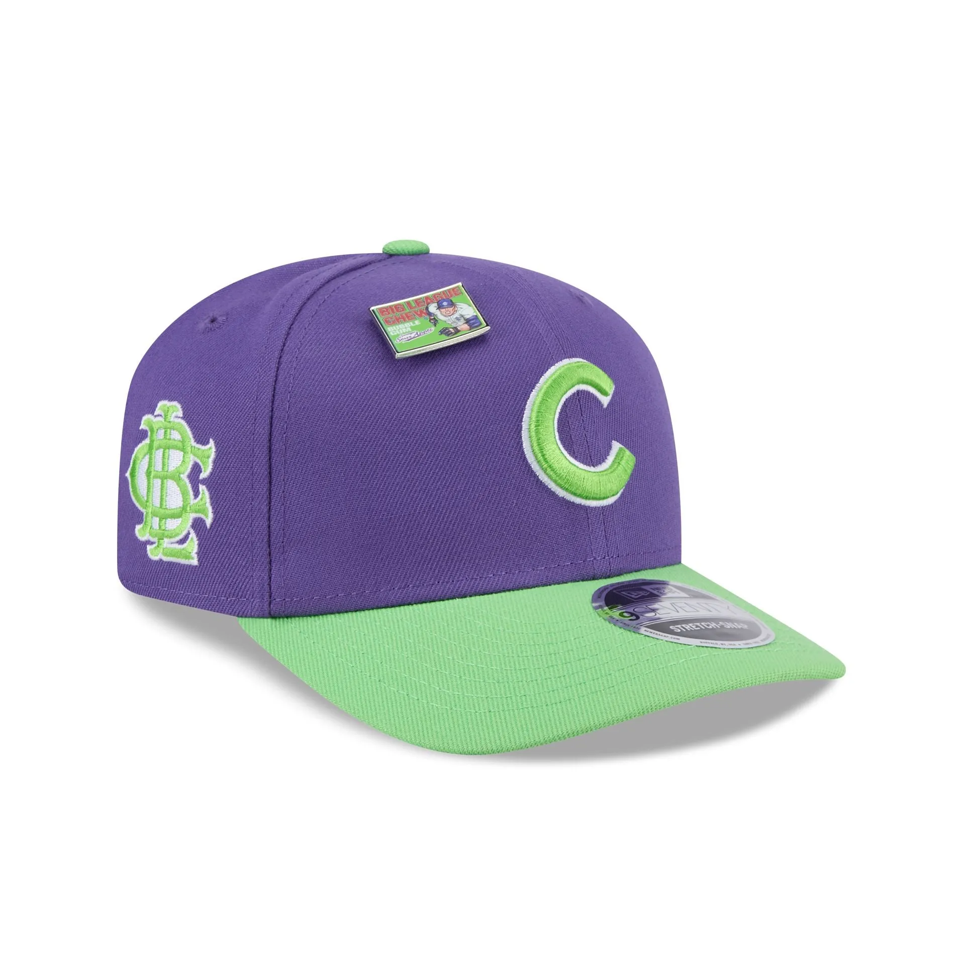 Big League Chew X Chicago Cubs Swingin' Sour Apple 9SEVENTY Stretch-Snap Hat