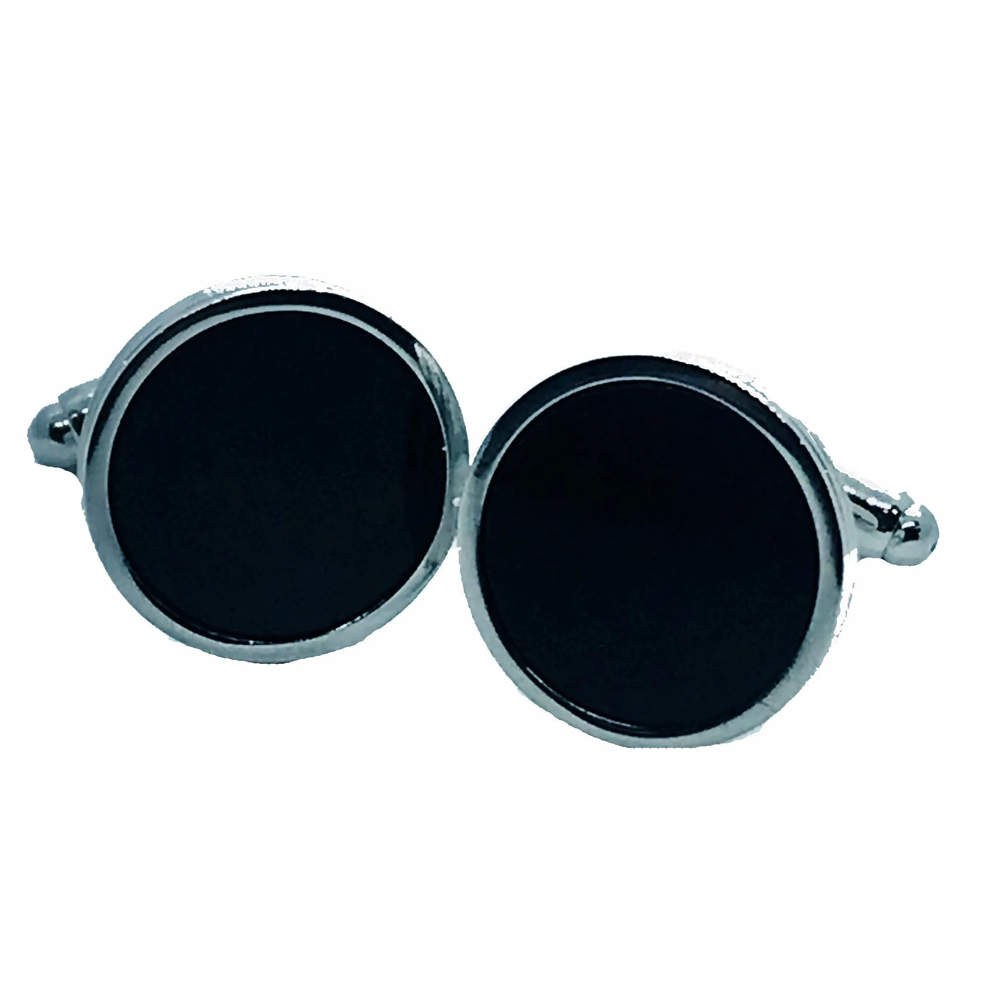 Black Circle Cufflinks