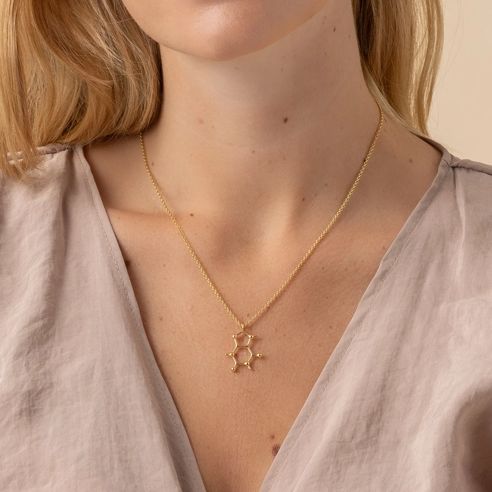 caffeine necklace | gold vermeil