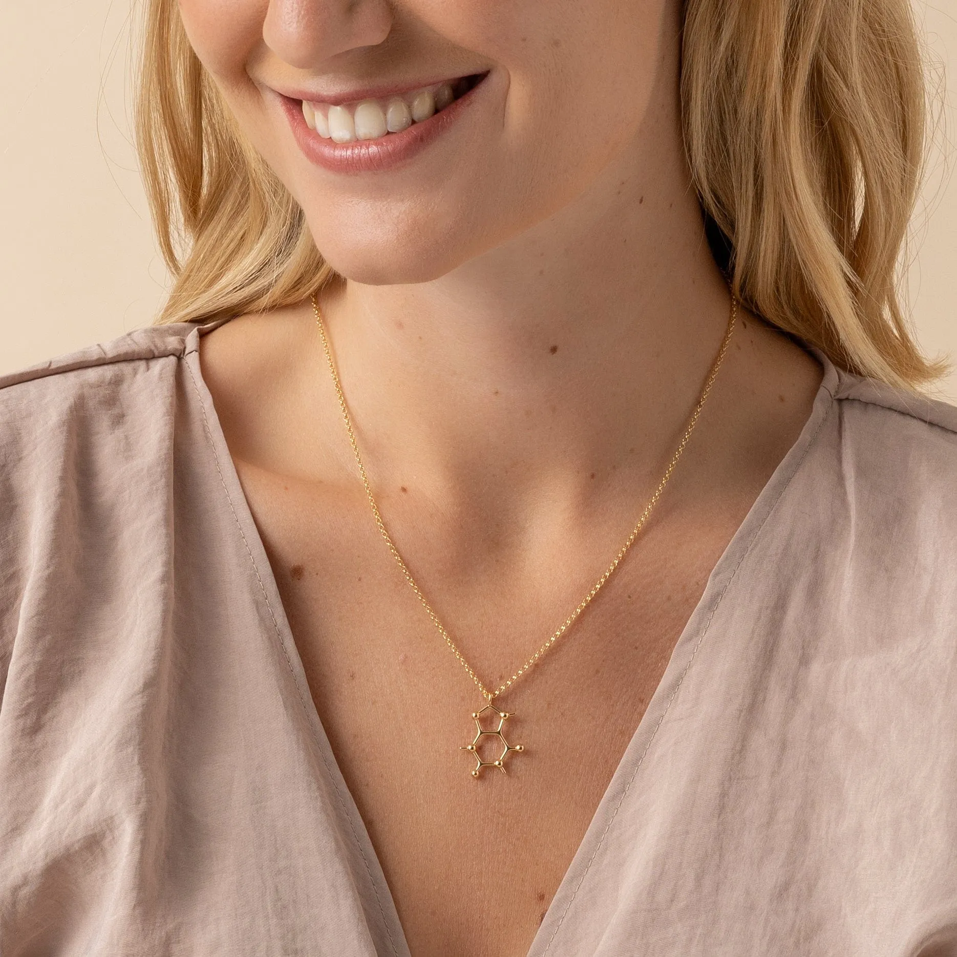 caffeine necklace | gold vermeil