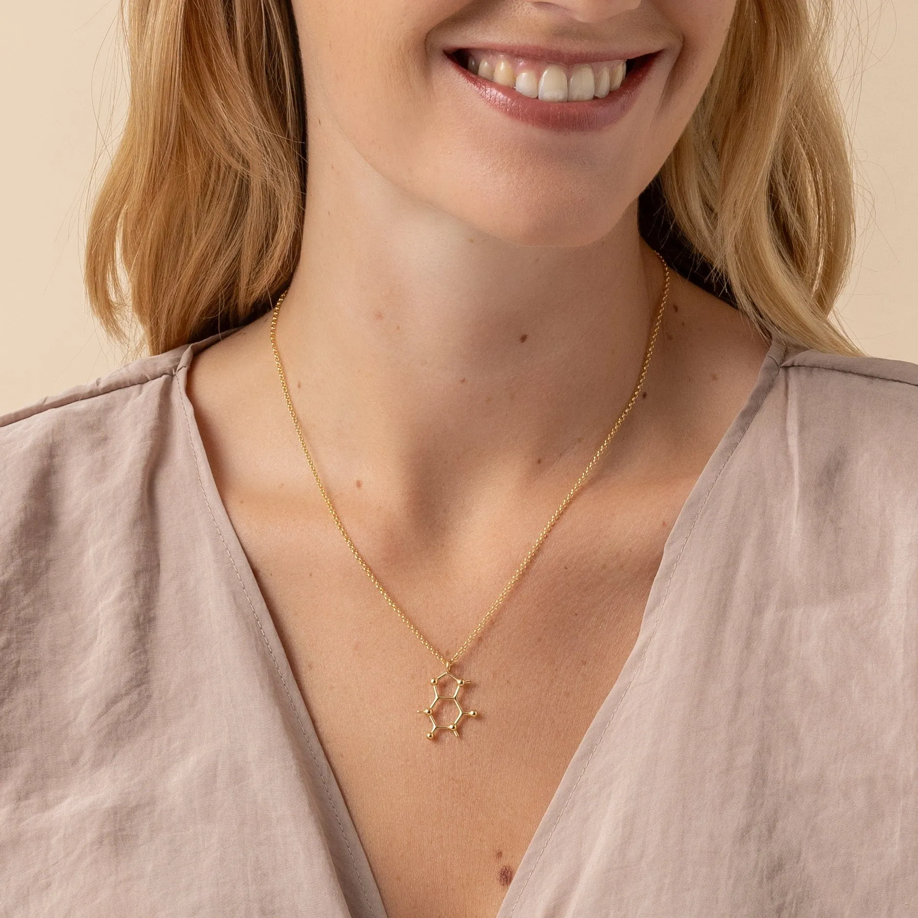 caffeine necklace | gold vermeil