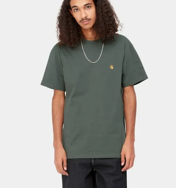 Carhartt  |Street Style U-Neck Plain Short Sleeves Logos on the Sleeves