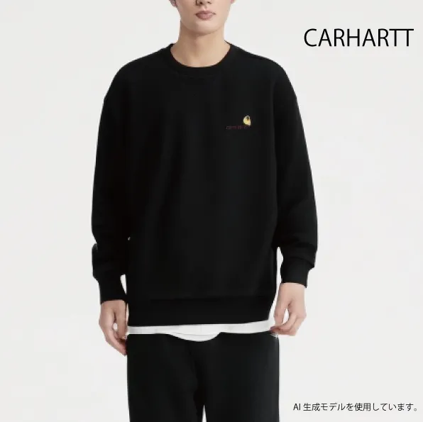 Carhartt  |Unisex Sweat Street Style Long Sleeves Plain Cotton Logo