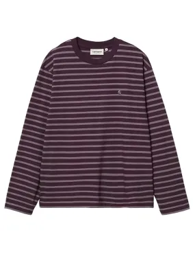 Carhartt WIP L/S Nell Stripe T-Shirt Dark Plum / Misty Thistle