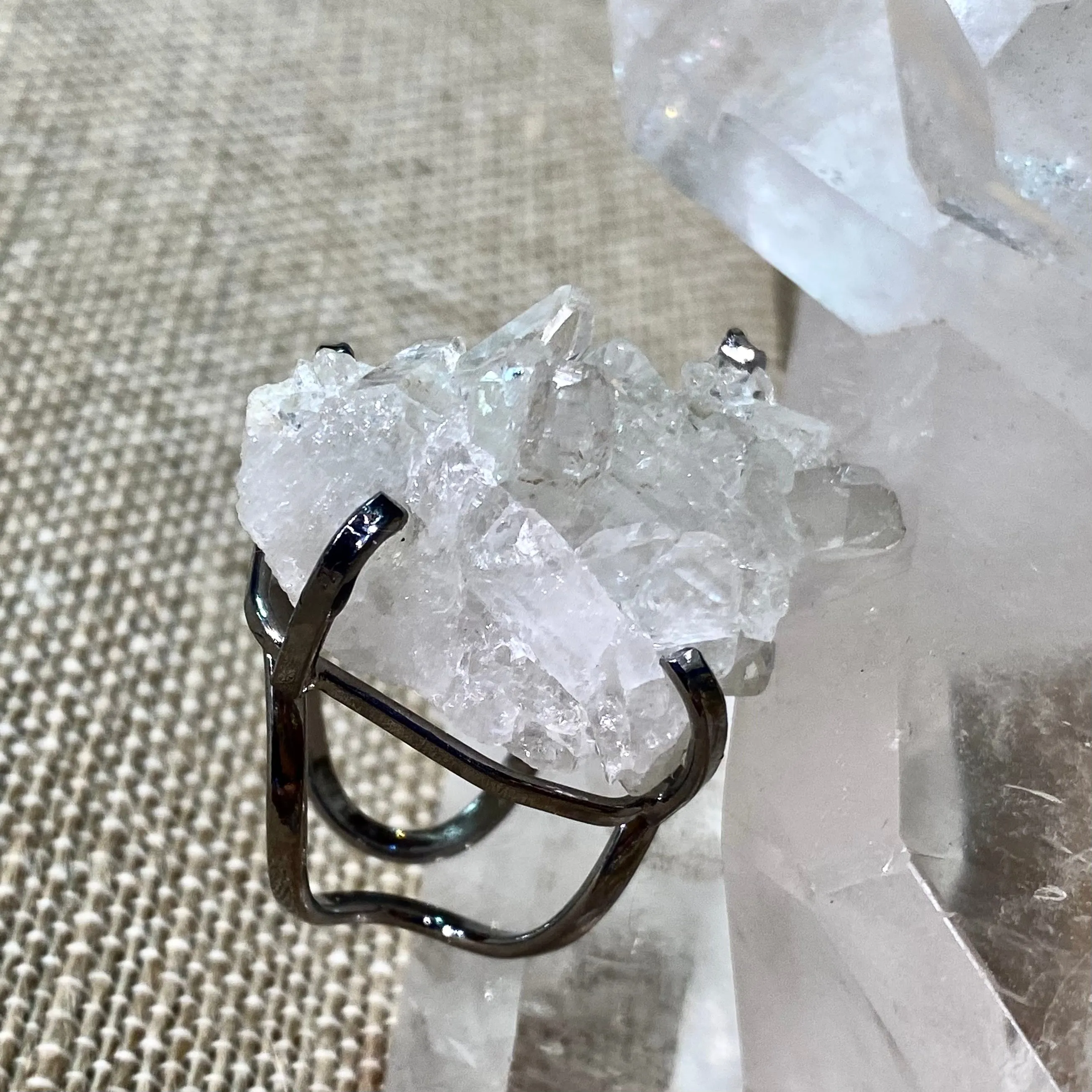 Clear Quartz Cluster Ring #23