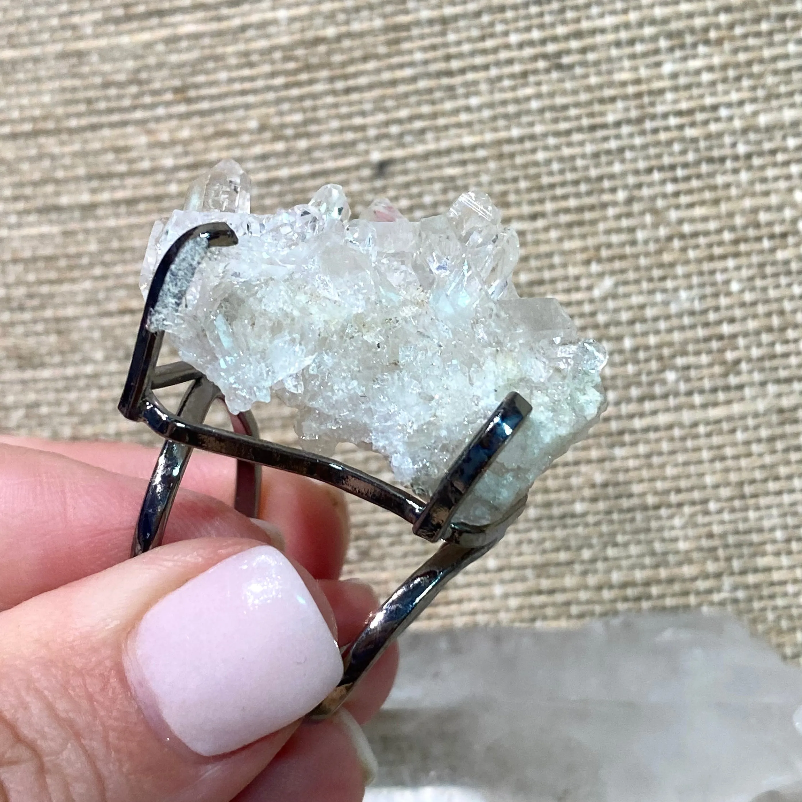 Clear Quartz Cluster Ring #23