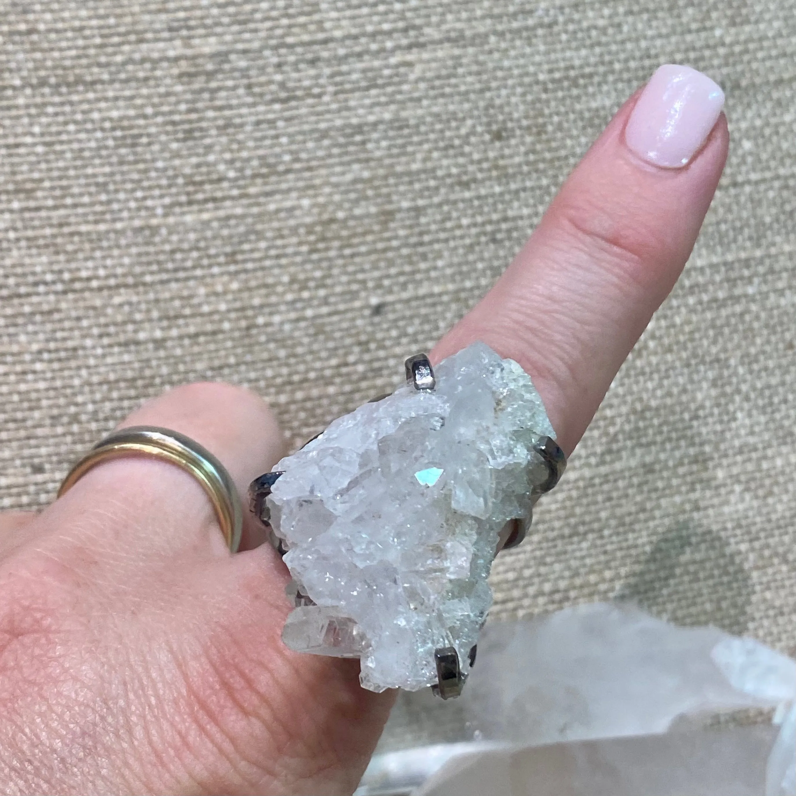 Clear Quartz Cluster Ring #23