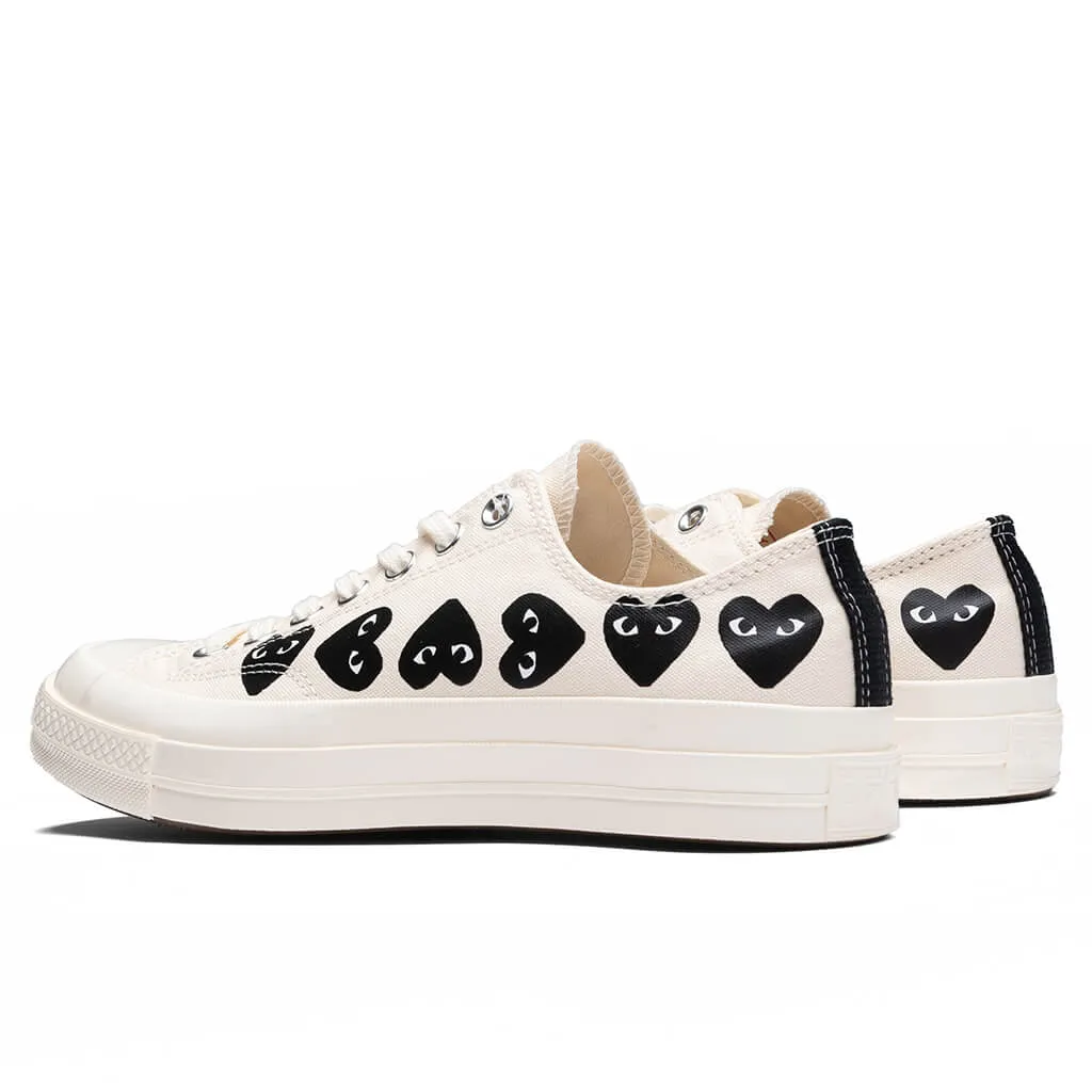 Converse x Comme Des Garcons PLAY All Star Chuck '70 Ox Multi Heart - Milk/Black