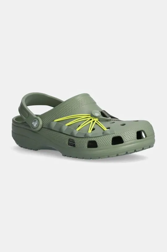 Crocs sliders Classic Lockdown Clog men's green color 210393