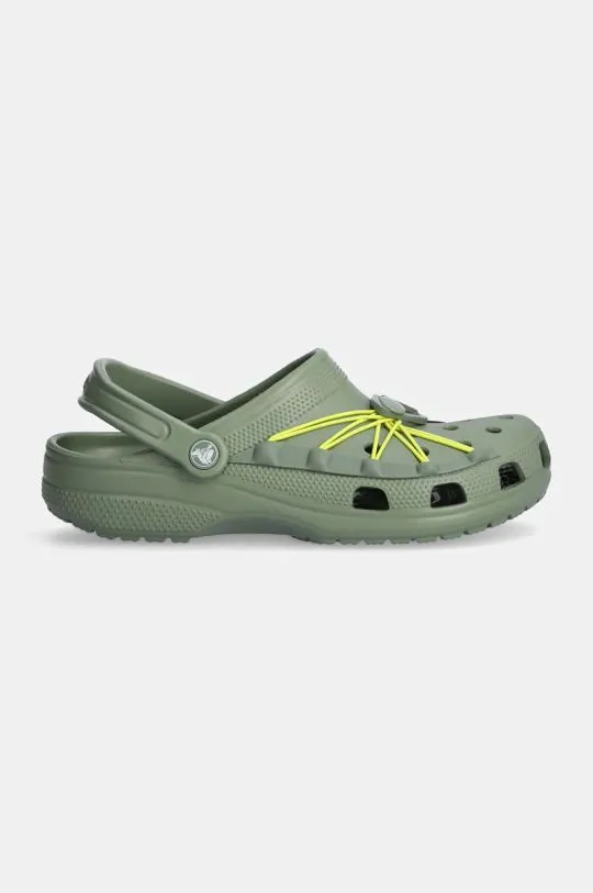 Crocs sliders Classic Lockdown Clog men's green color 210393