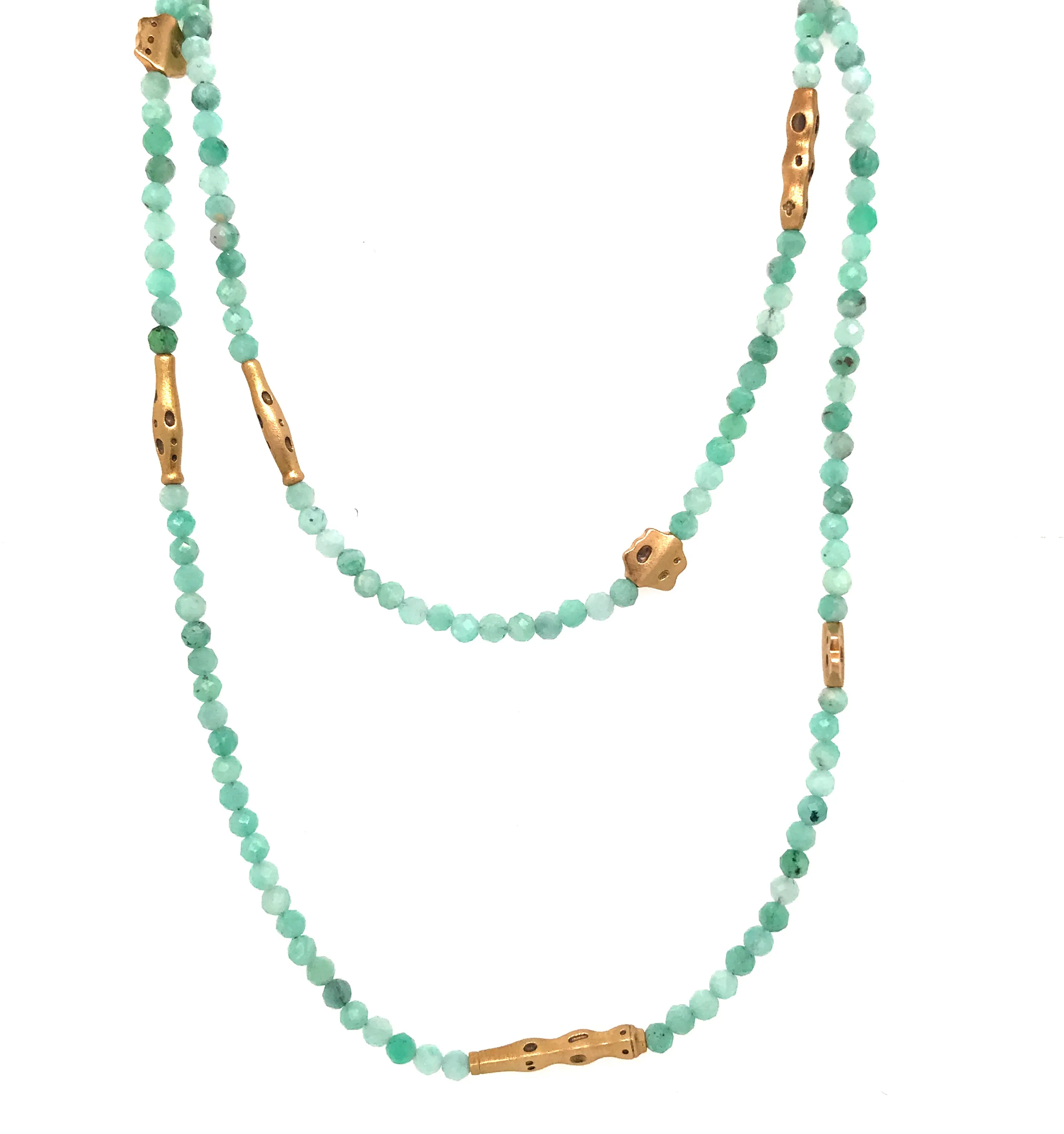 Emerald Flora Bead Necklace