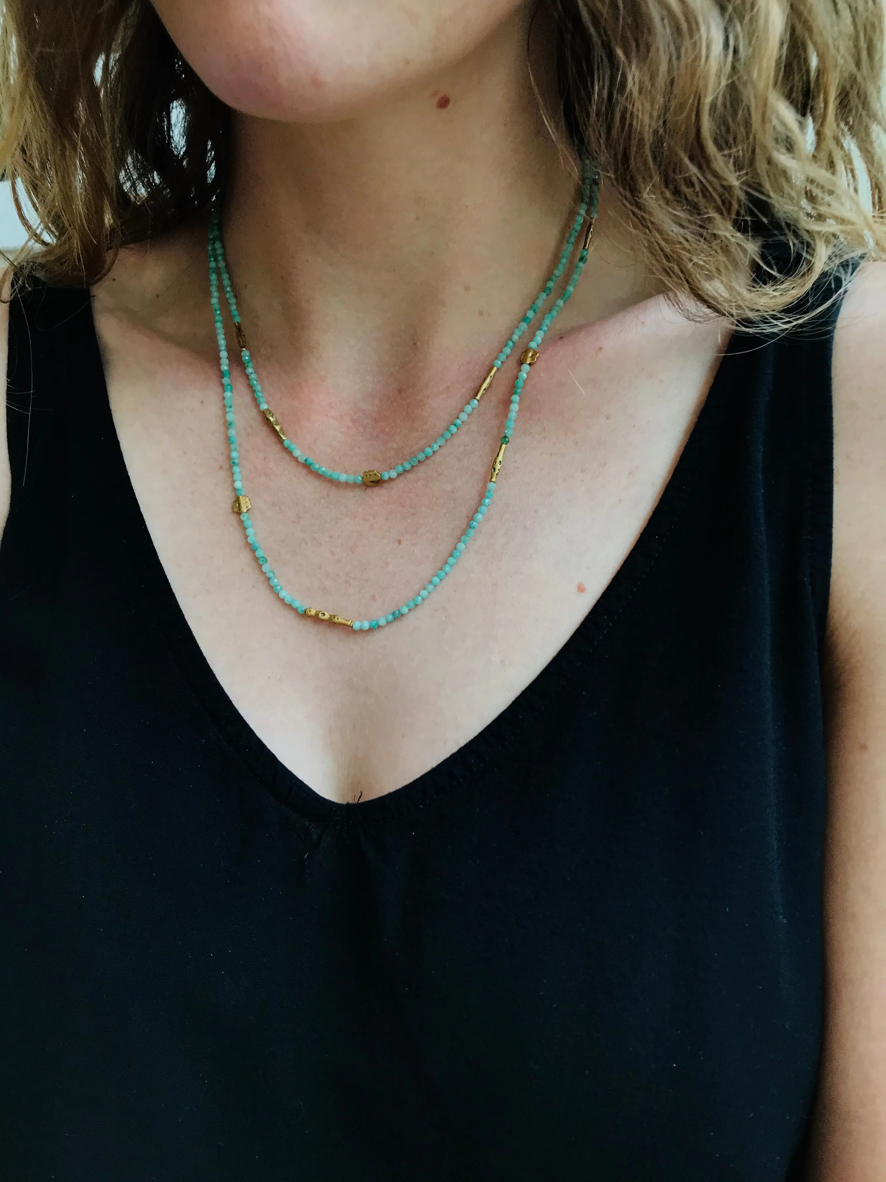 Emerald Flora Bead Necklace