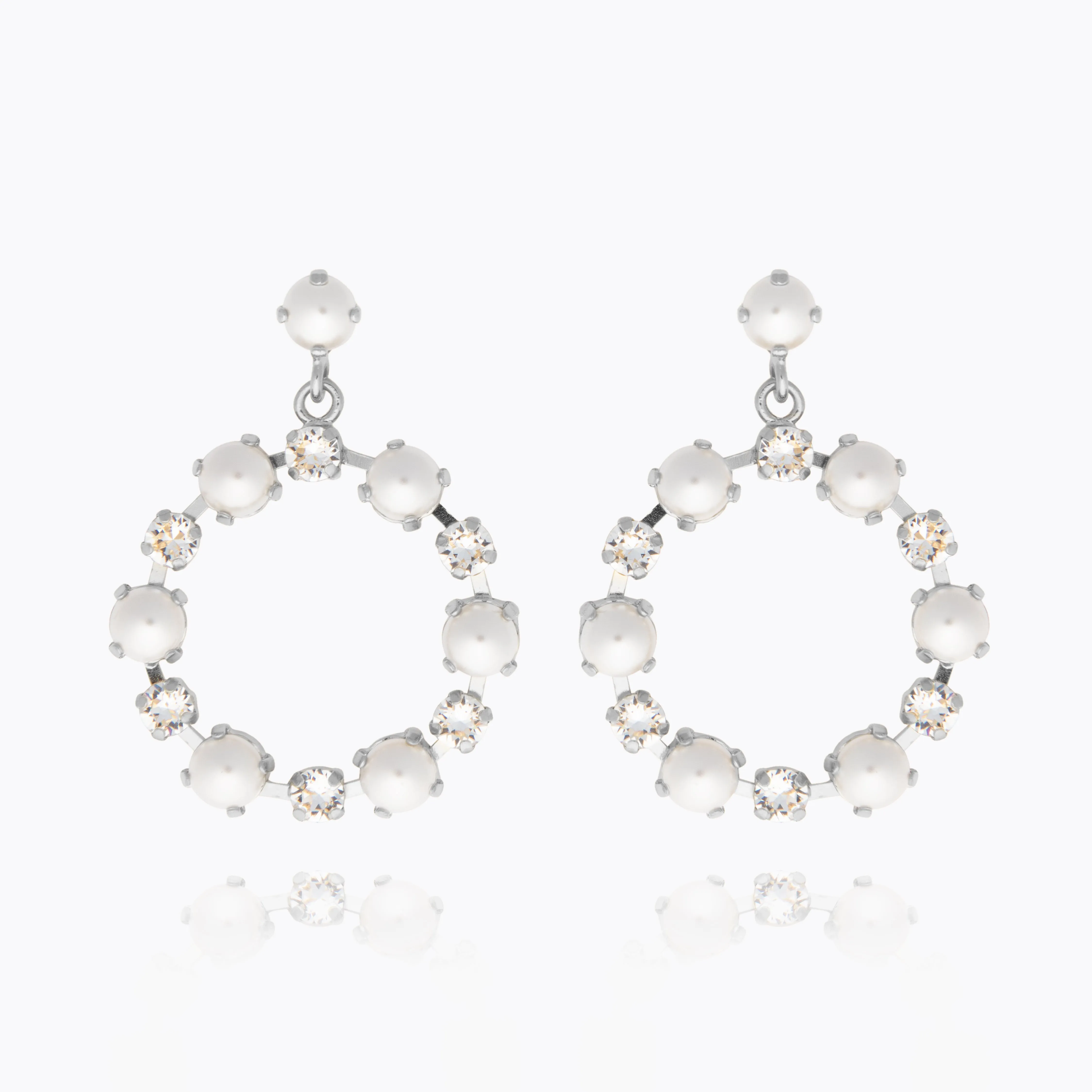 Eternity Pearl Earrings / Pearl + Crystal