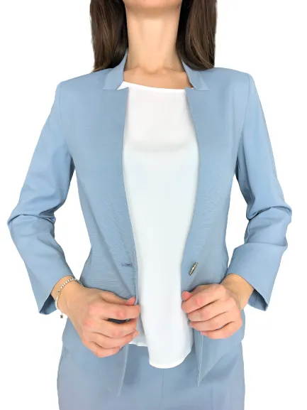 GIACCA DONNA MONOPETTO AZZURRA