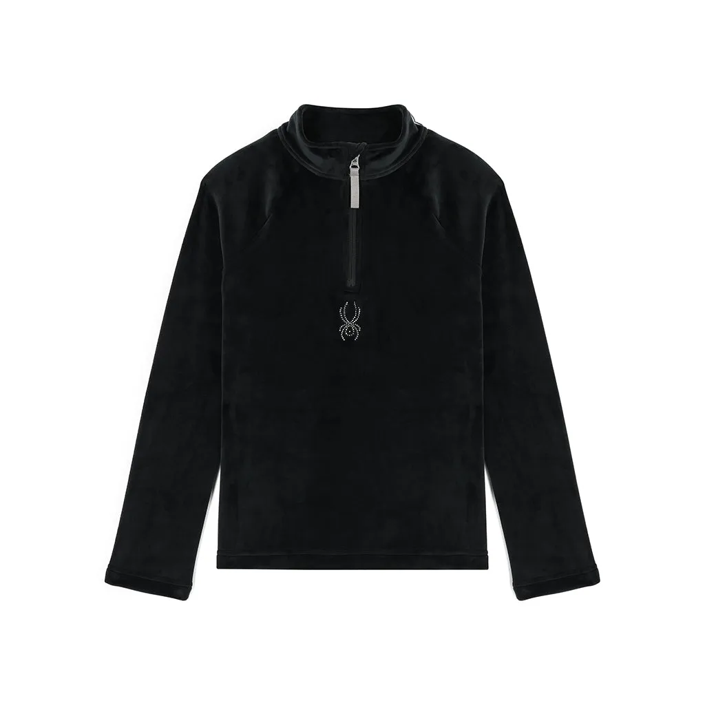 Girls Shimmer Bug Half Zip - Black