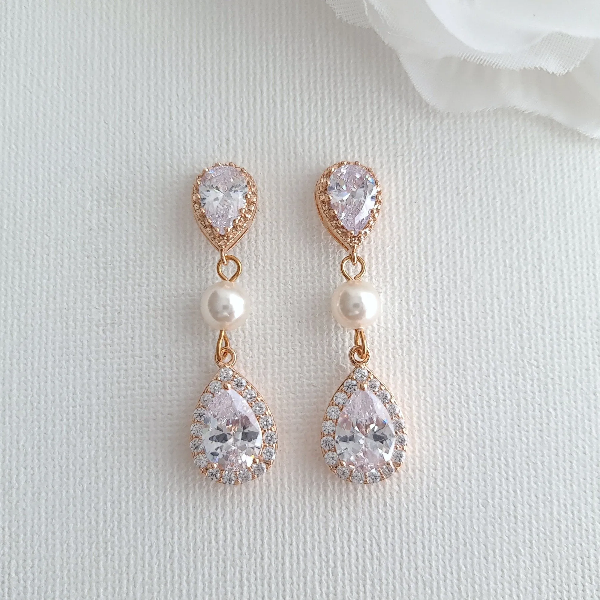 Gold and Pearl Earrings-Emma