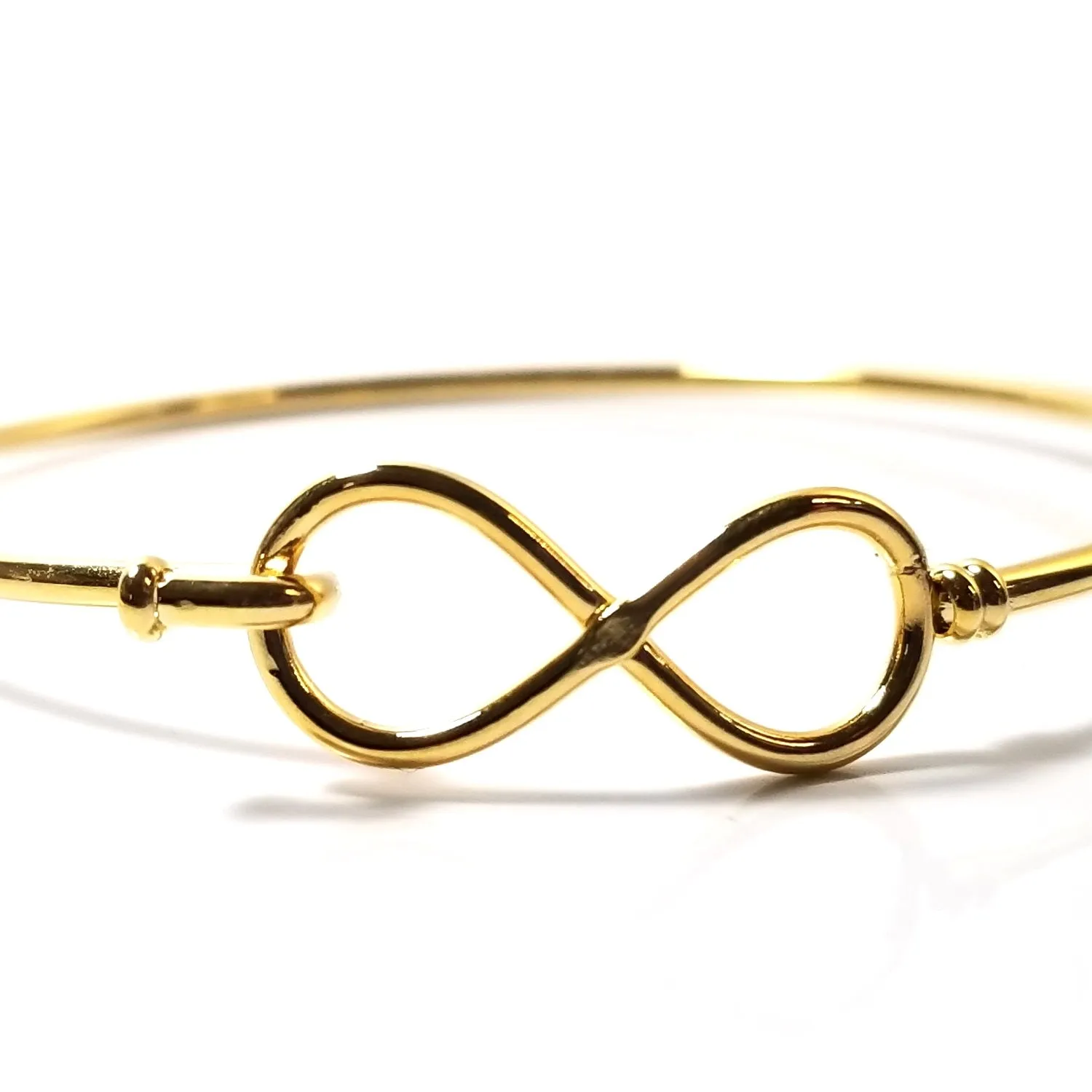 Gold Infinity Bangle Bracelet, Stainless Steel, Charm Jewelry Finding, 60mm diameter, 2mm thick approx, Lot Size 10 Pieces, #180