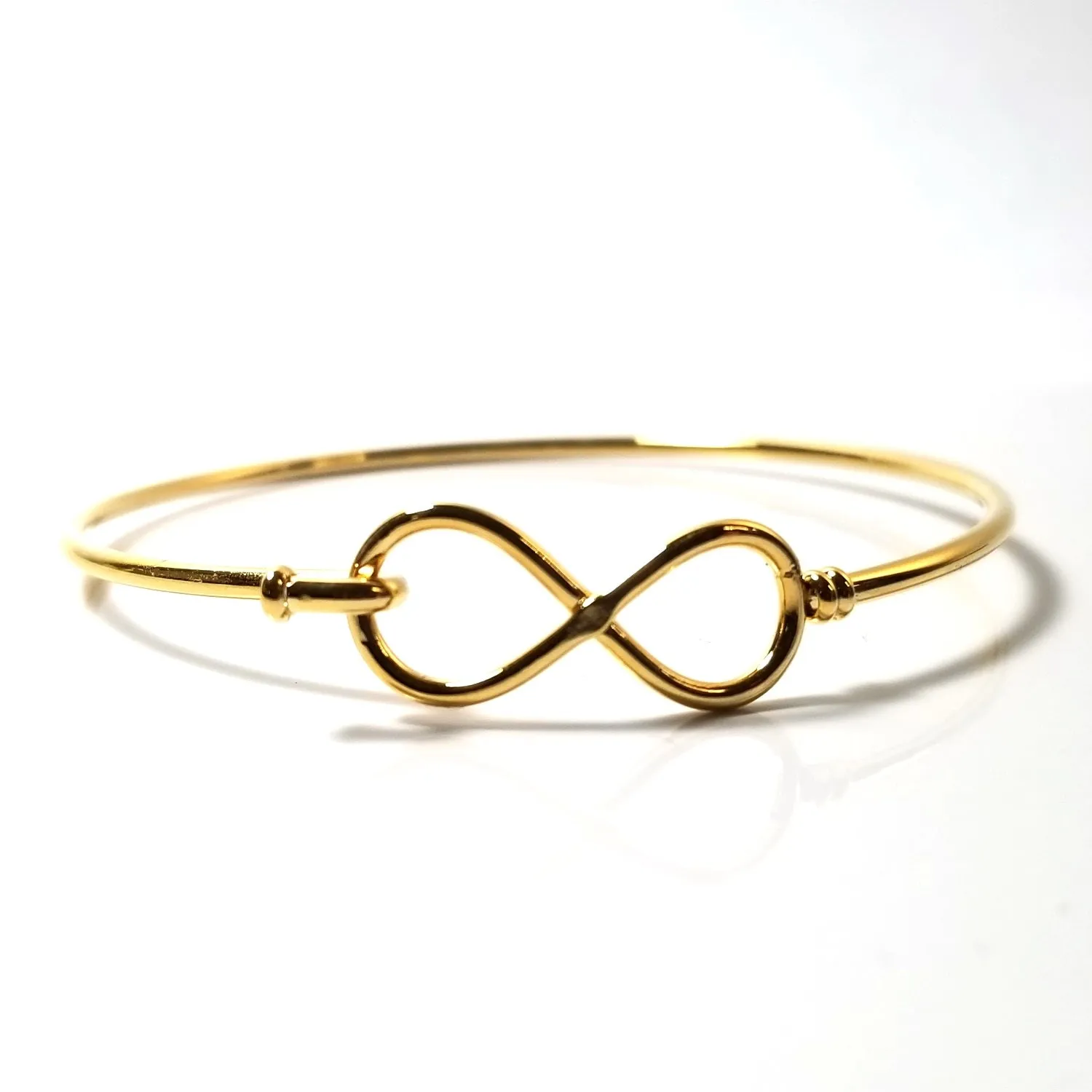 Gold Infinity Bangle Bracelet, Stainless Steel, Charm Jewelry Finding, 60mm diameter, 2mm thick approx, Lot Size 10 Pieces, #180