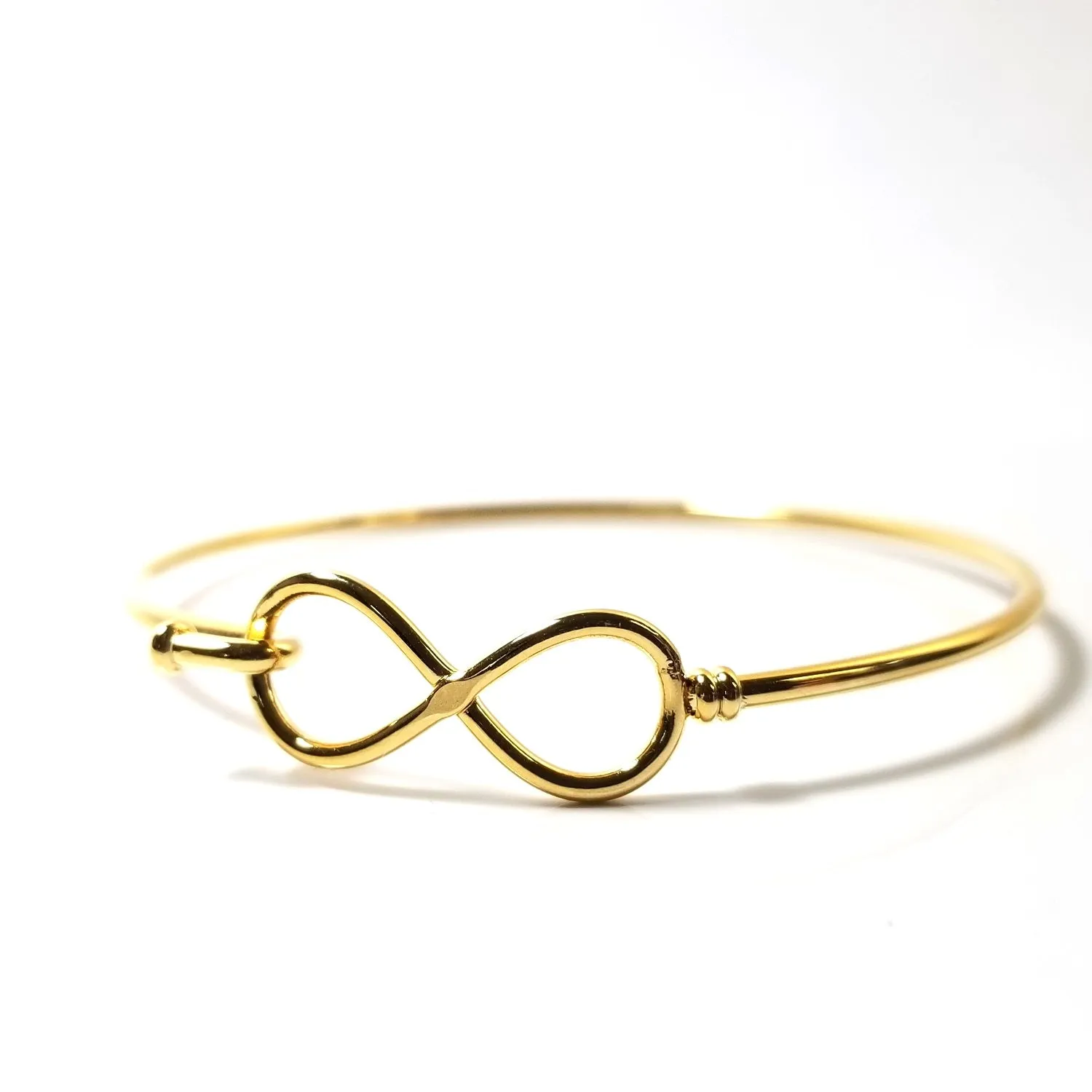 Gold Infinity Bangle Bracelet, Stainless Steel, Charm Jewelry Finding, 60mm diameter, 2mm thick approx, Lot Size 10 Pieces, #180