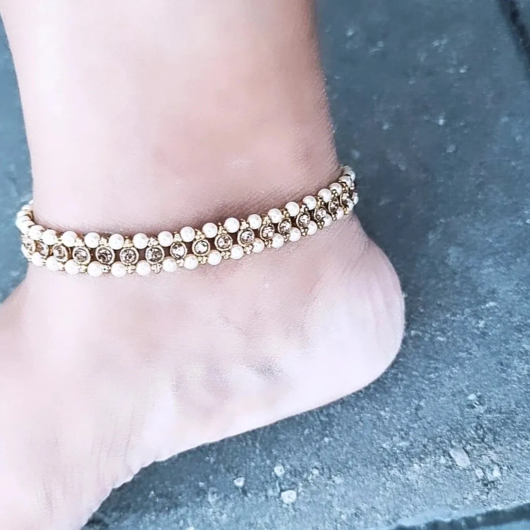 Gold Plated Indian Anklet Pair