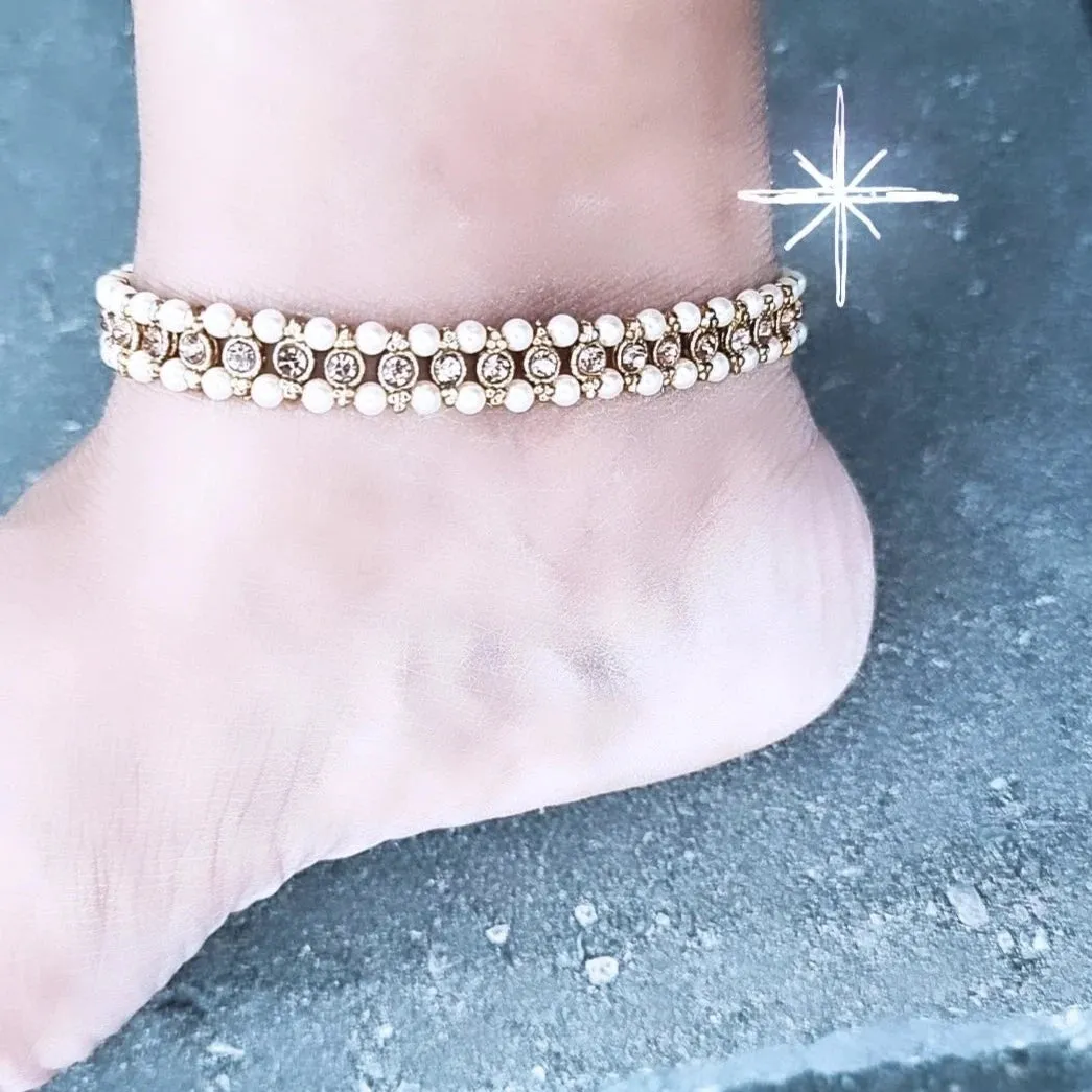 Gold Plated Indian Anklet Pair