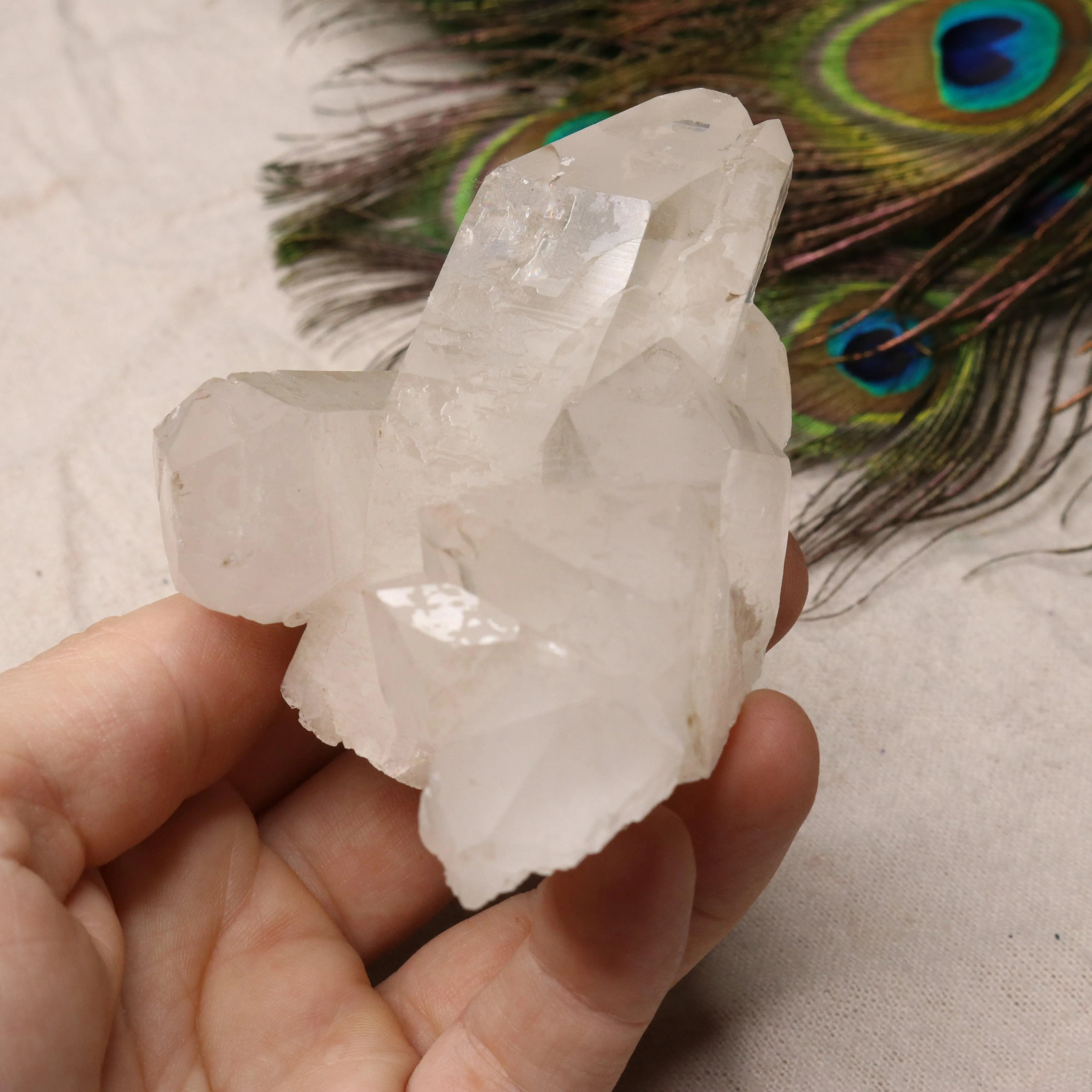 Grade A Clear Quartz Celestial Cluster Point from Brazil with Lithium Inclusions