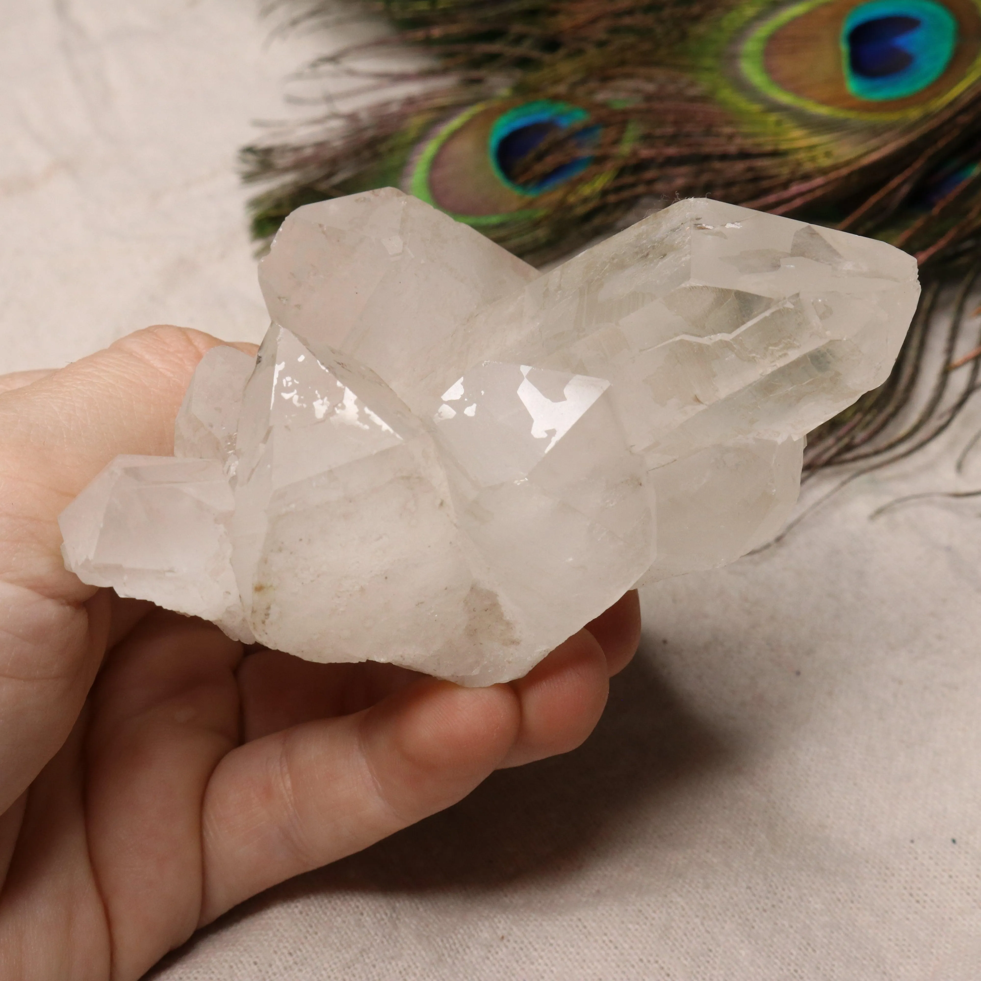 Grade A Clear Quartz Celestial Cluster Point from Brazil with Lithium Inclusions