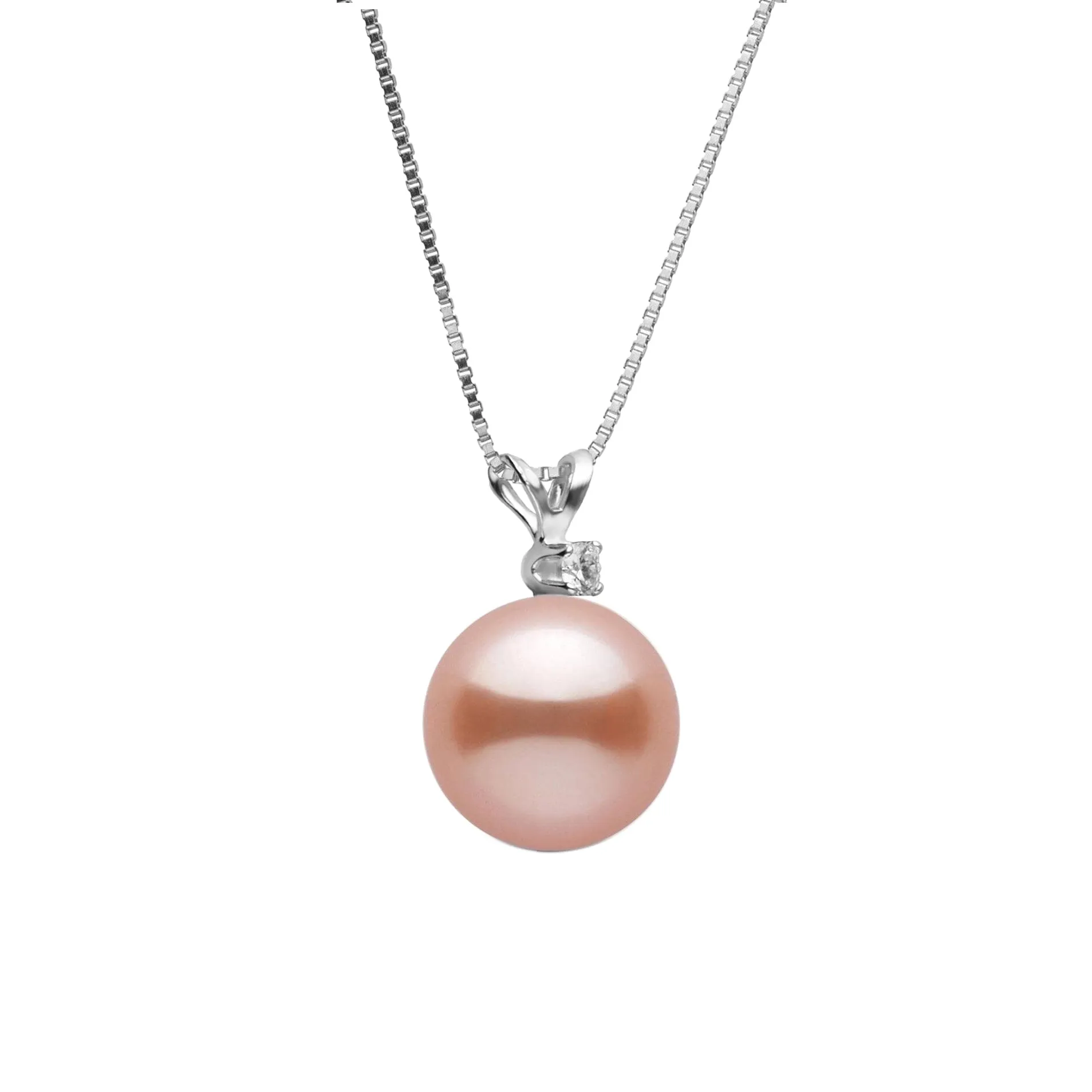 Harmony Collection 8.5-9.0 mm Pink Freshadama Freshwater Pearl & Diamond Pendant