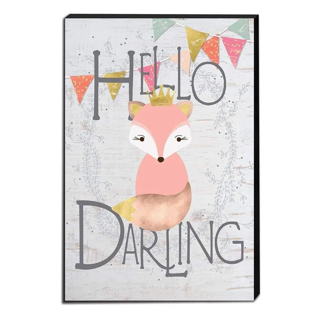 Hello Darling Fox Canvas 12 x 18