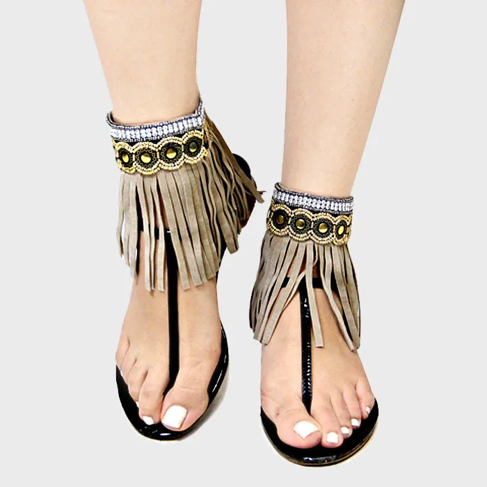 iLLASPARKZ 1-Pair Suede Fringe Anklets