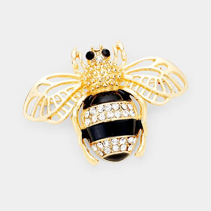 iLLASPARKZ Crystal Honey Bee Pin Brooch