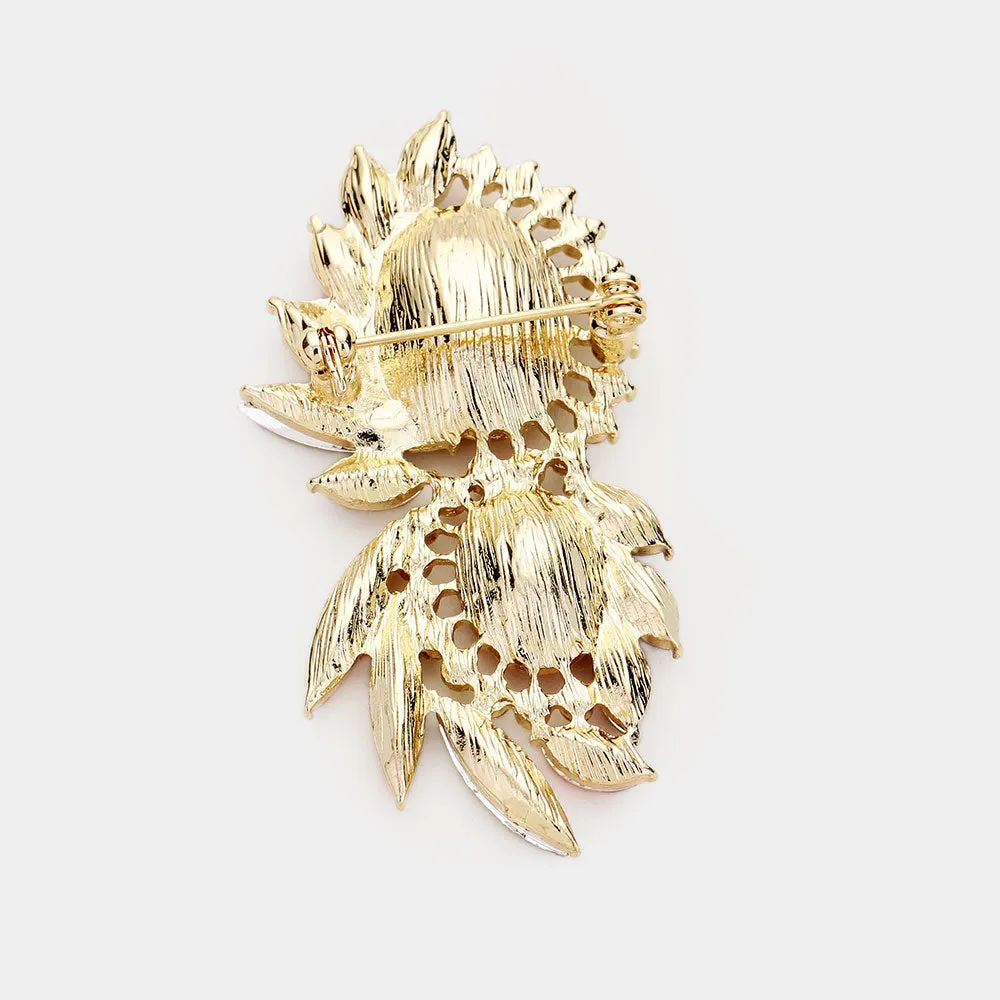 iLLASPARKZ Crystal Marquise Rhinestone Statement Pin Brooch