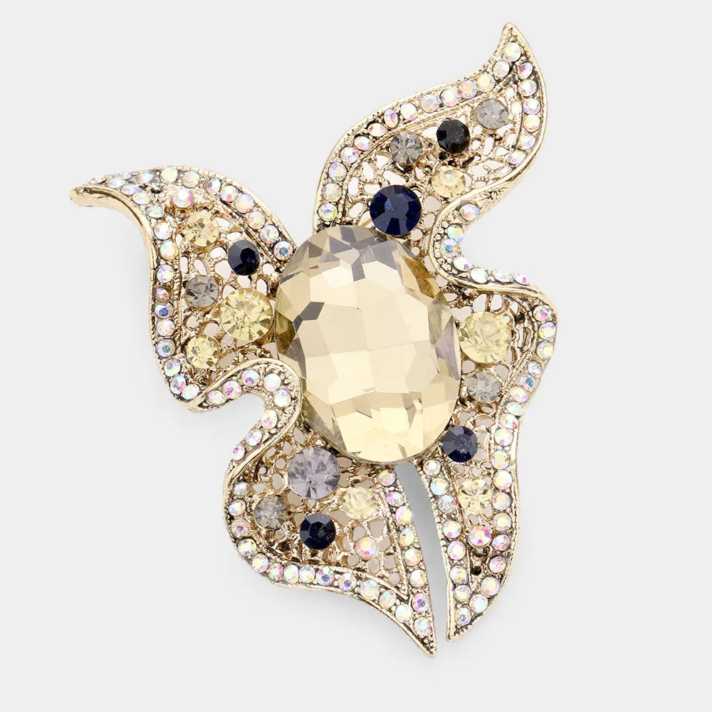 iLLASPARKZ Oval Center Abstract Pin Brooch