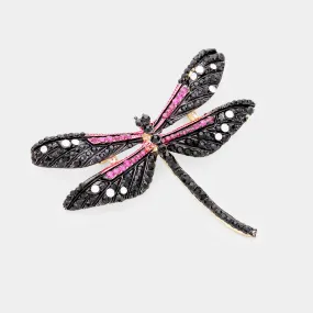 iLLASPARKZ Rhinestone Embellished Dragonfly Pin Brooch