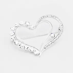 iLLASPARKZ Stone Trimmed Heart Pin Brooch