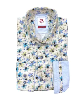 Jimmy Fox - Blue/Green Daffodil Print Shirt